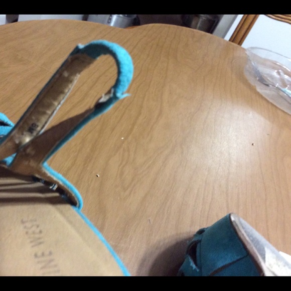 Nine West Teal Turquoise Suede Wedge - Picture 6 of 11
